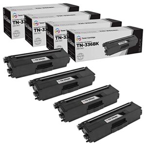 ld compatible toner cartridge replacement for brother tn336bk high yield (black, 4-pack)