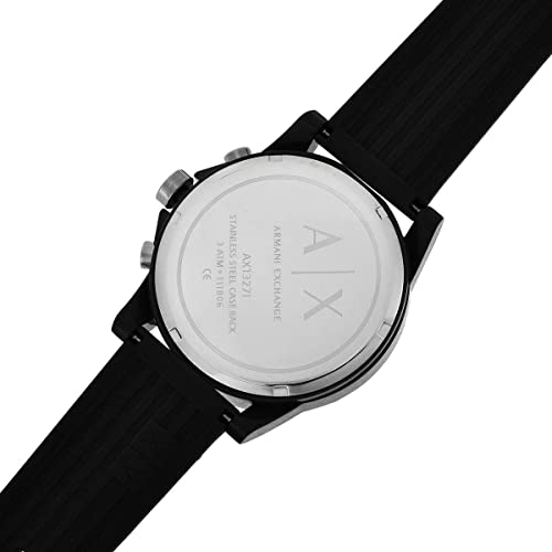 AX ARMANI EXCHANGE Men's Black Silicone Strap Watch (Model: AX1326)