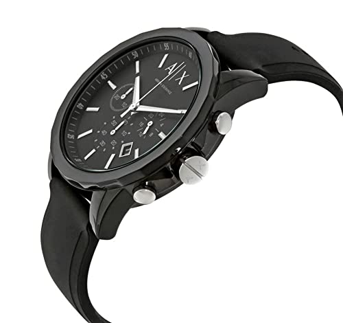 AX ARMANI EXCHANGE Men's Black Silicone Strap Watch (Model: AX1326)