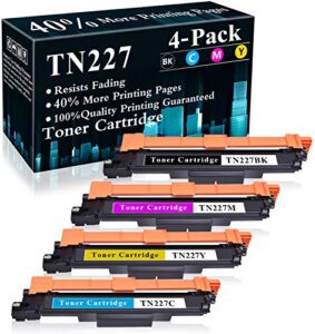 4-pack (bk/c/m/y) cartridge tn227bk,tn227c,tn227m,tn227y toner cartridge replacement for brother mfc-l3770cdw l3710cw l3750cdw l3730cdw hl-3210cw 3230cdw 3270cdw 3290cdw dcp-l3510cdw l3550cdw printer
