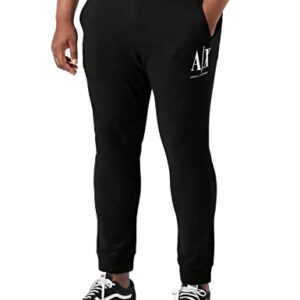 A|X ARMANI EXCHANGE mens Icon Project Embroidered Jogger Casual Pants, Black, Large US