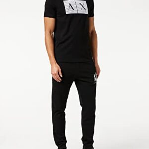 A|X ARMANI EXCHANGE mens Icon Project Embroidered Jogger Casual Pants, Black, Large US