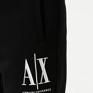 A|X ARMANI EXCHANGE mens Icon Project Embroidered Jogger Casual Pants, Black, Large US