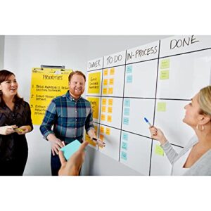 Post-it Dry Erase Whiteboard Film Surface for Walls, Doors, Tables, Chalkboards, Whiteboards, and More, Removable, Stain-Proof, Easy Installation, 3 ft x 2 ft Roll , White, 3 x 2 Feet (DEF3x2)