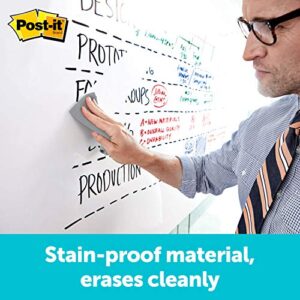 Post-it Dry Erase Whiteboard Film Surface for Walls, Doors, Tables, Chalkboards, Whiteboards, and More, Removable, Stain-Proof, Easy Installation, 3 ft x 2 ft Roll , White, 3 x 2 Feet (DEF3x2)