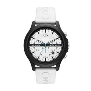 ax armani exchange men’s chronograph white silicone strap watch (model: ax2435)