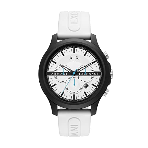 AX ARMANI EXCHANGE Men's Chronograph White Silicone Strap Watch (Model: AX2435)