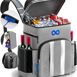 Everlasting Comfort Insulated Cooler Backpack - Keeps 54 Cans Cold for Up to 24 Hours - Waterproof & Leak Proof Soft Cooler Bag - Beach Accessories