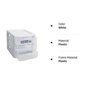 Sterilite Organizer Mini 3 Drawer Wht Sm (Pack of 2)