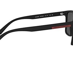 A|X ARMANI EXCHANGE Men's AX4080S Square Sunglasses, Matte Black/Light Grey Mirrored/Black, 57 mm