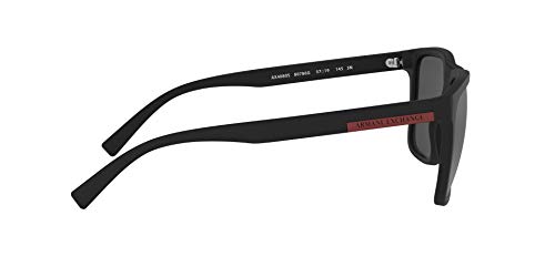 A|X ARMANI EXCHANGE Men's AX4080S Square Sunglasses, Matte Black/Light Grey Mirrored/Black, 57 mm