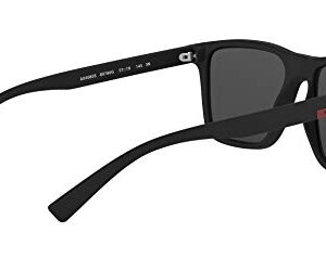 A|X ARMANI EXCHANGE Men's AX4080S Square Sunglasses, Matte Black/Light Grey Mirrored/Black, 57 mm