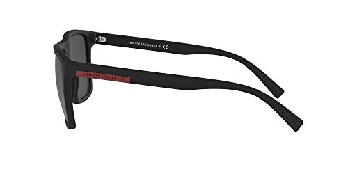 A|X ARMANI EXCHANGE Men's AX4080S Square Sunglasses, Matte Black/Light Grey Mirrored/Black, 57 mm