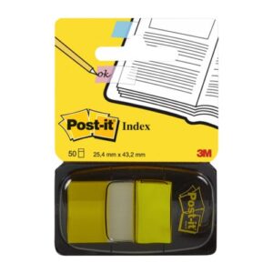 post-it flags, yellow, 1-inch wide, 50/dispenser, 1-dispenser/pack