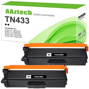 a aztech compatible toner cartridge replacement for brother tn433 tn-433 tn433bk tn431 for brother mfc-l8900cdw hl-l8360cdw hl-l8260cdw mfc-l8610cdw hl-l8360cdwt printer (black, 2-pack)