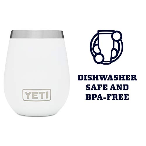 YETI Rambler 10 oz Stainless Steel Vacuum Insulated Wine Tumbler, 2 Pack, White