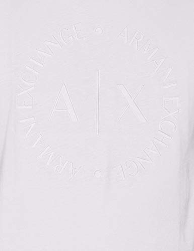 A|X ARMANI EXCHANGE Men's Tonal Classic Circle Logo Short Sleeve Tee Shirt, White, X-Large