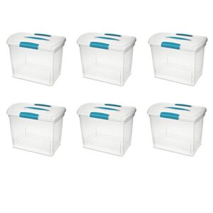 sterilite 18768606 large nesting showoffs, clear with blue aquarium handle and latches, 6-pack