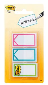 post-it memo flags, 60 count, 1 in wide, assorted bright colors (682-arrow)
