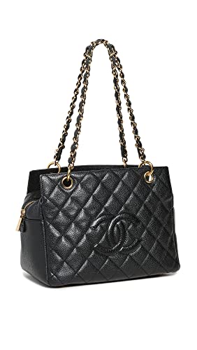 CHANEL Women's Pre-Loved Petit Timeless Tote, Caviar, Black, One Size