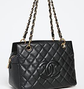 CHANEL Women's Pre-Loved Petit Timeless Tote, Caviar, Black, One Size