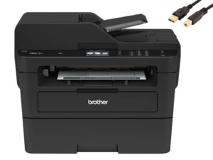 brother mfc-l27 50dw all-in-one wireless monochrome laser printer, 36ppm, 2.7” color touch, automatic duplex (2-sided), durlyfish usb printer cable