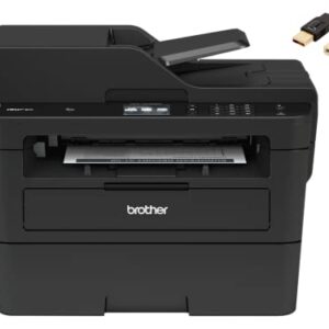 Brother MFC-L27 50DW All-in-One Wireless Monochrome Laser Printer, 36ppm, 2.7” Color Touch, Automatic duplex (2-sided), Durlyfish USB Printer Cable