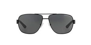 a|x armani exchange men’s ax2012s rectangular sunglasses, matte black/grey, 62 mm