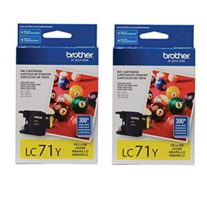 brother 2 pack lc71 innobella standard yield yellow ink cartridge, 300 pages yield