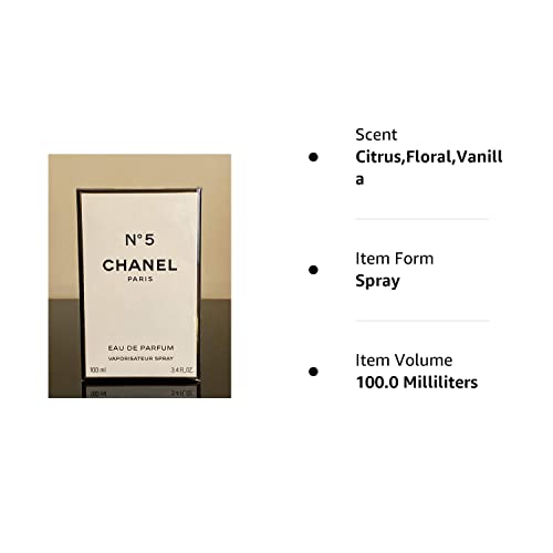Chanel N°5 Eau De Parfum Spray for Women, 3.4 Ounce, Multi