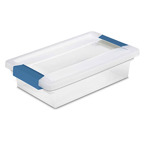 Sterilite 19618606 Small Clip Clear Storage Box With Latched Lid - 11"L x 6-5/8"W x 2-3/4"H - Lot of 6