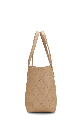 CHANEL, Pre-Loved Beige Calfskin Wild Stitch Tote Large, Beige