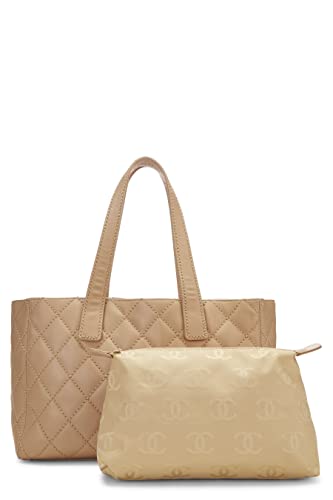 CHANEL, Pre-Loved Beige Calfskin Wild Stitch Tote Large, Beige