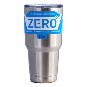 stainless steel tumbler with lid, double wall vacuum insulated travel mug for hot and cold drink by zero degree (30oz)