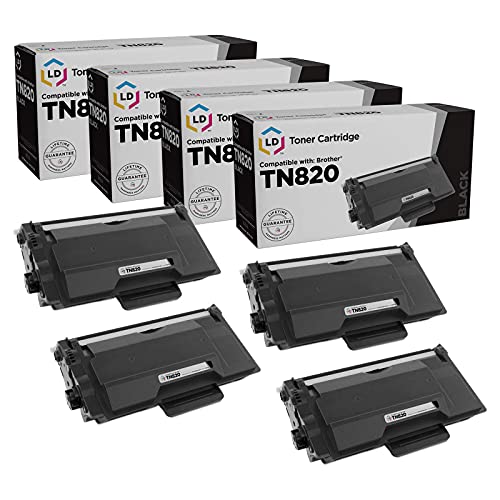 LD Products Compatible Toner Cartridge Replacement for Brother TN820 (Black, 4-Packs) for use in DCP-L6600DW HL-L6200DW HL-L6200DWT HL-L6250DN HL-L6250DW HL-L6300DWT & HL-L6300DW