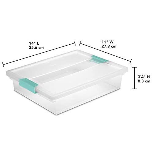 Sterilite 5.7 Qt Large Clear Plastic Stackable Storage Container Bin Box Tote w/Clear Latching Lid Organizing Solution for Home & Classroom, (12 Pack)