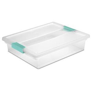 Sterilite 5.7 Qt Large Clear Plastic Stackable Storage Container Bin Box Tote w/Clear Latching Lid Organizing Solution for Home & Classroom, (12 Pack)