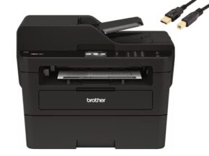 brother mfc-l27 30dw all-in-one wireless monochrome laser printer, 36ppm, 2.7” color touch, automatic duplex (2-sided), durlyfish usb printer cable