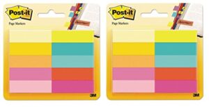 post-it page markers, assorted bright colors, 1/2 x 2-inches, 50-markers/pad, 10-pads/pack, 2-pack