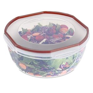 Sterilite Ultra Seal 8.1 Quart Bowl, Clear Lid & Base w/ Red Rocket Gasket, 2-Pack