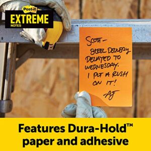 Post-it Extreme XL Notes, Works outdoors, Works in 0 - 120 degrees Fahrenheit, 100X the holding power, Orange, Yellow, Green, 25 Sheets per Pad, 9 Pads/Pack (EXT456-9CT)