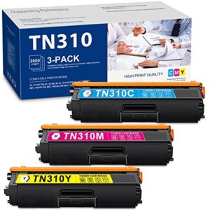 nucala tn310c tn310m tn310y: compatible tn310 toner replacement for brother tn-310c tn-310m tn-310y to use with hl-4150cdn hl-4570cdw mfc-9640cdn mfc-9650cdw mfc-9970cdw printer (3-pack, cmy)