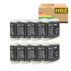 hgz 8 pack compatible ink cartridge black replacement for brother lc51 lc 51 lc-51 to use with dcp 130c 330c 540cn mfc 230c 3360c 5460cn intellifax 1360 (8 black)