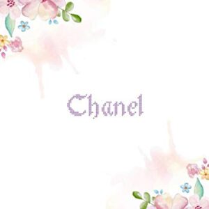 Chanel: 7x10 inches 110 Lined Pages 55 Sheet Floral Blossom Design for Woman, girl, school, college with Lettering Name,Chanel