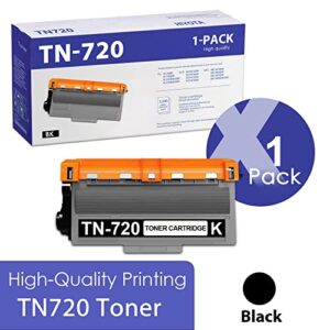 tn-720 tn720 toner cartridge compatible replacement for brother tn720 tn750 hl-5470dw/dwt 6180dw/dwt dcp-8155dn 8510dn mfc-8910dw 8950dw/dwt printer (1 black)