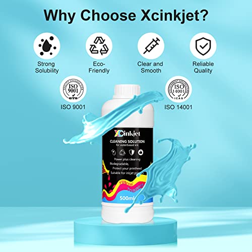 XCinkjet 500ml printhead Cleaning kit for HP Epson Canon Brother 8600 8610 8620 6700 8625 wf-7720 et-2760 wf-3640 Printer Nozzle Cleaner