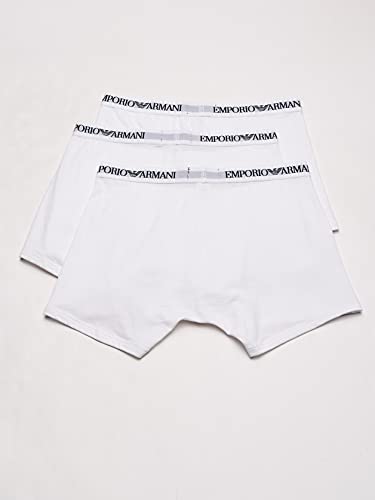 Emporio Armani Men's Cotton Boxer Briefs, White, Medium