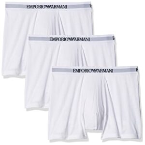 emporio armani men’s cotton boxer briefs, white, medium