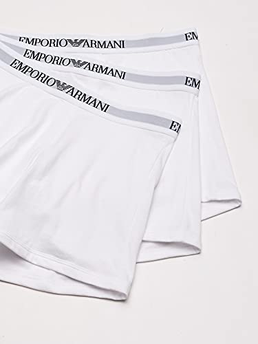 Emporio Armani Men's Cotton Boxer Briefs, White, Medium