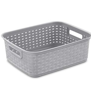 Sterilite 12726A06 Short Weave Basket, Cement, 6-Pack